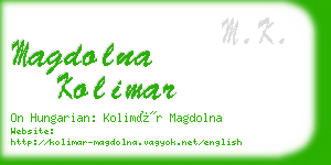 magdolna kolimar business card